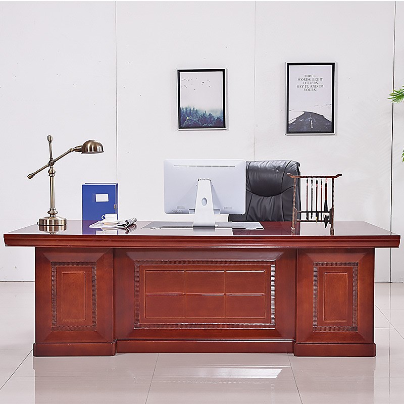 现代简约厂家供应油漆密度板贴木皮老板经理洽谈桌