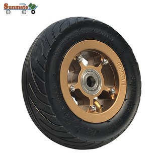 sunmate678寸滑板车电动滑板车铝合金充气双轴承静音轮子充气轮