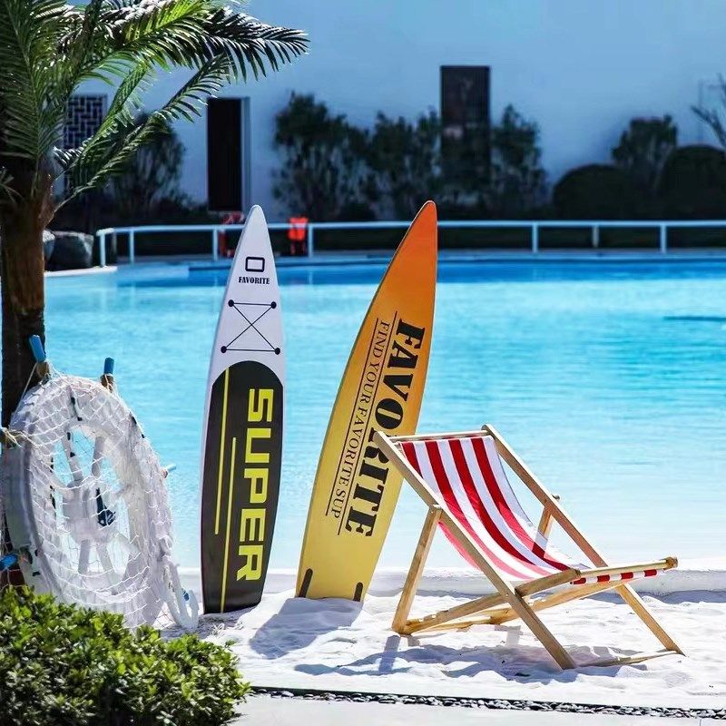 夏季海洋主题橱窗装饰道具DP点冲浪板美陈摆件服装店海边沙滩造景