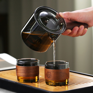 侧把壶煮茶器玻璃泡茶壶家用耐高温单壶烧水功夫茶具套组2023新款