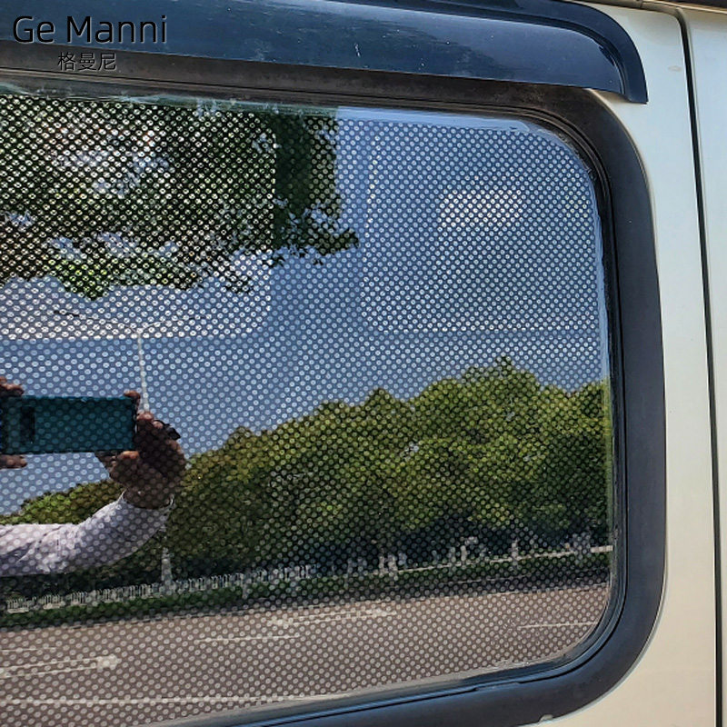 静电免胶黑色玻璃贴膜遮阳窗贴单孔透窗贴汽车膜防晒车窗贴纸网状