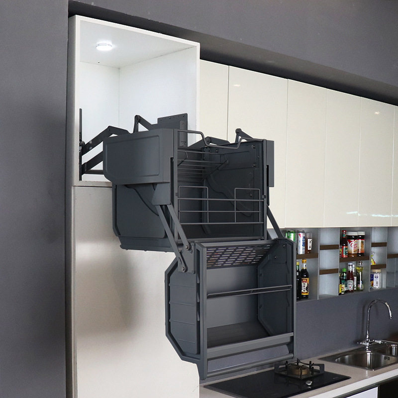 VASE双体收纳得冰箱顶柜升降拉篮大容量升降柜厨房橱柜联动升降机,基础建材,柜内裤架,淘宝优惠券,粉丝福利购,淘宝优惠卷