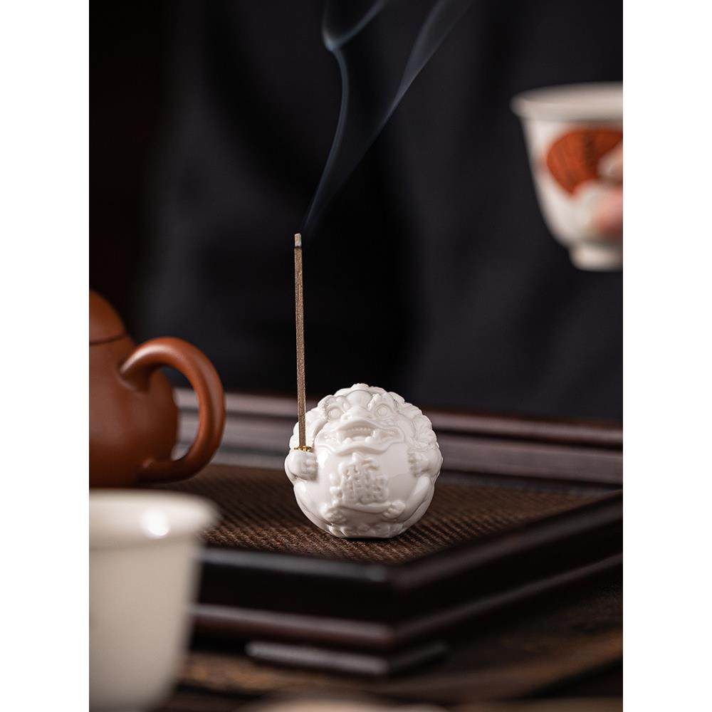 白瓷招财貔貅香插线香香炉家用室内檀香沉香插香香座香托桌面摆件,餐饮具,茶道/香炉,淘宝优惠券,粉丝福利购,淘宝优惠卷