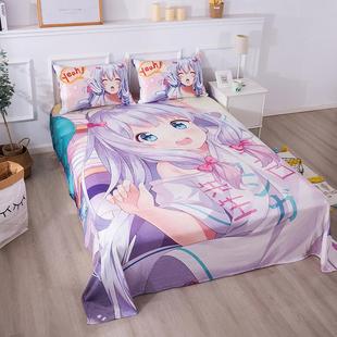 来图定制和泉纱雾床单三件套宿舍单人动漫被单被套四件套被罩枕套
