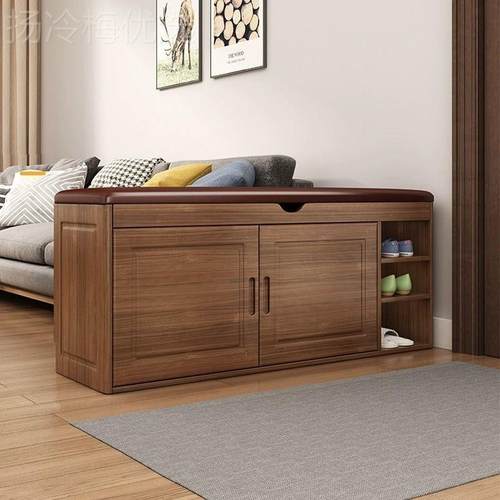 家实木ZUU鞋柜用换鞋凳门口可体坐穿鞋凳玄储关物凳一鞋架免安装