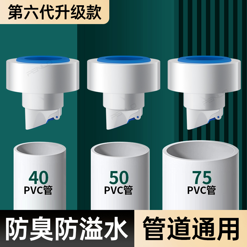 厨房下水管防返臭神器管道防臭密封塞圈卫生间排水管下水道封口盖