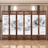 饰玄屏关意境民宿茶室 花鸟装 新中木式 屏断风风MQI实隔客厅新中式