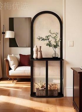 复动古藤编移寂屏风隔断客厅入户玄关遮挡可实木座屏侘OMV风置物