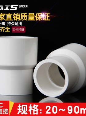 百盛PVC大小头变径接头直接直通管道管件给水管20配件25 32 50 75