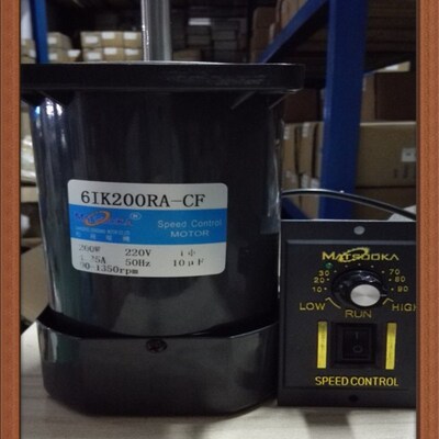 松岗电机 200W调速光轴电机 6IK200RA-CF 轴径12mm 220V 1350转