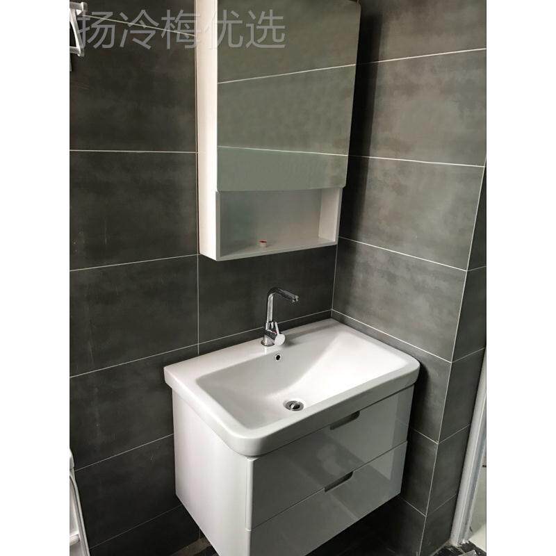 白色简洗约镜卫浴柜橡LWH木室柜智能脸浴盆柜组柜合小户型60迷你