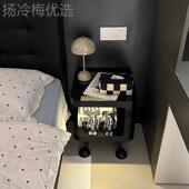 床头柜简约几现家用卧室小户型边边小柜代创意ZUT置物架子铁艺茶