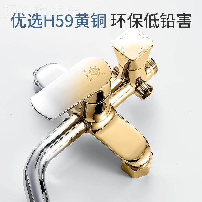 淋浴花洒套花全铜置物壁挂式喷镀铬花洒头老铜匠洒现代铬银镀色简