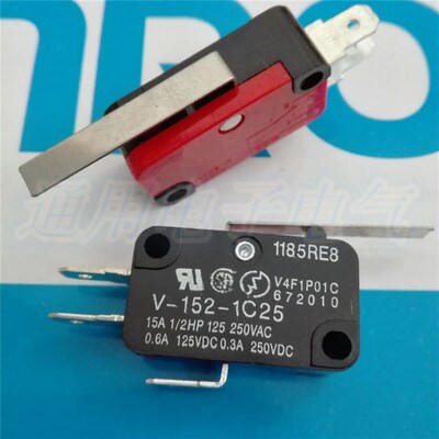 V-152-1C25 微动开关自复位 3脚长柄 行程开关1185RE8 限位开关