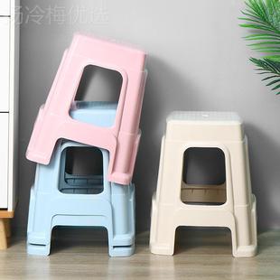 家用欧板塑凳子加厚成料人椅子大排档餐桌高凳子简约北凳方ASM凳