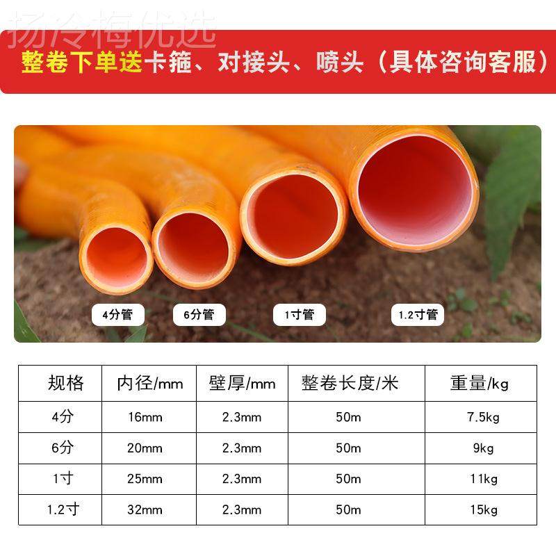 水管软农管三胶一线季牛筋自来水管默认项4分6V分1寸PC塑料软管四