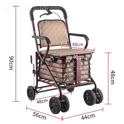 老推年购物车老人代车可步推可坐手车买菜车轻便折叠中老SFB年步