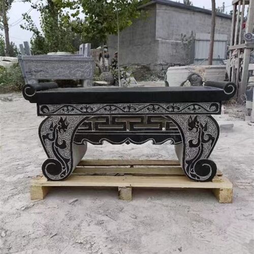 祠堂供台神台条案摆件天然石雕青石供桌供台寺庙供桌墓前香炉奠基