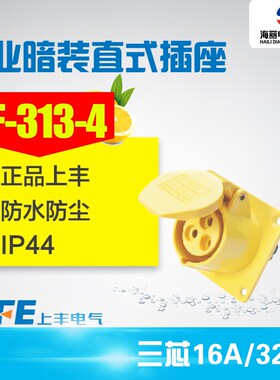 工业插头插座 三极暗装直座SF-313-4 SF-323-4 16A 32A 110V插座