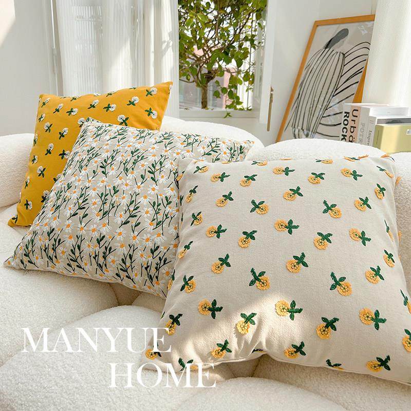 蔓越家 ins田园碎花刺绣抱枕靠垫腰枕客厅沙发靠枕抱枕套不含芯,居家布艺,靠垫/抱枕,淘宝优惠券,粉丝福利购,淘宝优惠卷