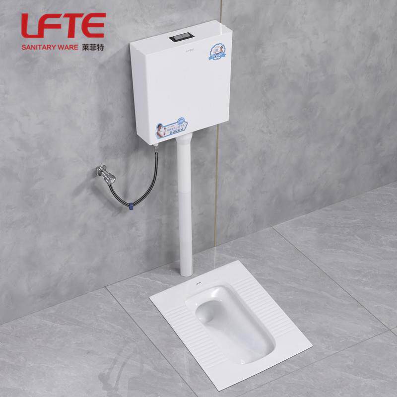 卫生间陶瓷蹲便器冲水箱整套装厕所直冲蹲坑蹲厕家用大号防臭便池