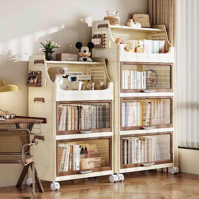 书柜落地置物架家用可折叠儿童书本收纳柜可移动书架办公室储物柜,收纳整理,整理架/置物架/收纳架,淘宝优惠券,粉丝福利购,淘宝优惠卷