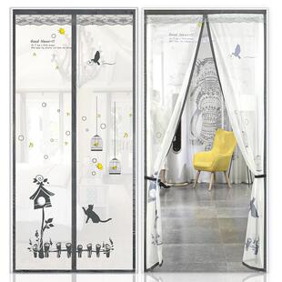 防蚊门帘夏季家用客厅隔间魔术贴免打孔磁块自吸闭合纱门纱窗防蝇