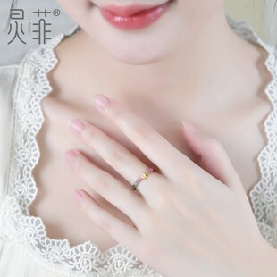 天然水晶戒指女碧玺黄紫水晶珍珠南红玛瑙红纹石个性宝石指环食指