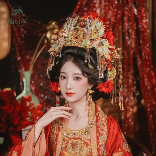 稷氏小筑 凤来仪 汉服婚嫁发冠流苏发钗发簪发饰头饰耳环