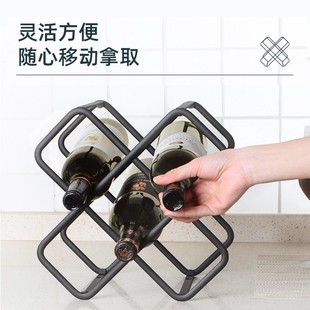 红酒架现代简约摆件酒格子菱形架子创意葡萄酒架子家用酒柜置物架