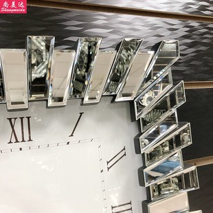 客厅个性 饰时钟创意贴镜静音钟表太阳机芯 时尚 挂钟餐厅家用轻奢装