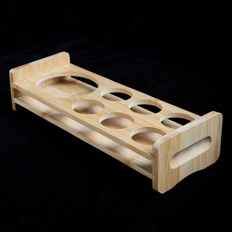 白酒杯分酒器竹架托盘 创意白酒酒具收纳架子 家用环保酒杯杯架