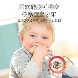 宝宝拨浪鼓中国风国潮婴儿可啃咬牙胶摇铃儿童手摇鼓大波浪鼓玩具
