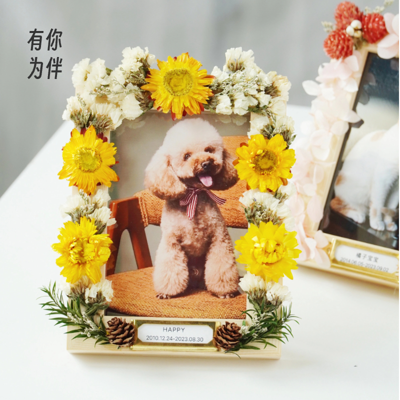 宠物纪念品定制摆台祭台狗狗纪念摆件相框去世洗照片毛发骨灰相册