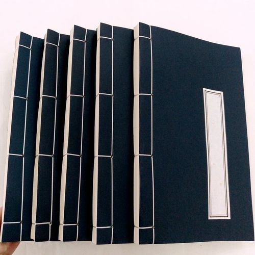 加厚小楷手抄本宣纸册页家谱仿古色空白半熟宣复古风手工线装印谱