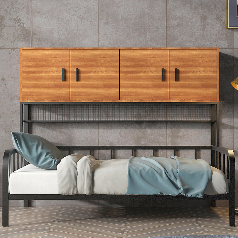 铁艺单人床公寓床宿舍床旅店床1.21.51.8大床北欧铁艺床储物床