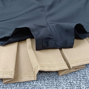 卡其色半裙夏百褶裙西装 面料a字半身裙小个子xs裙子150显高短裙