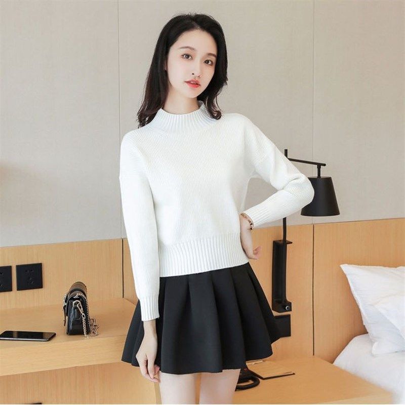 收腰短款毛衣女半高领加厚针织衫2024年秋冬保暖小个子打底衫上衣,女装/女士精品,背心吊带,淘宝优惠券,粉丝福利购,淘宝优惠卷