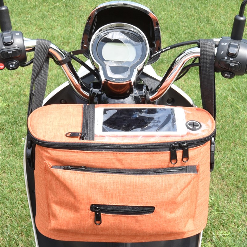 电动车放置神器车筐前置挂式篮子大容量储物盒车头挂包收纳袋加大