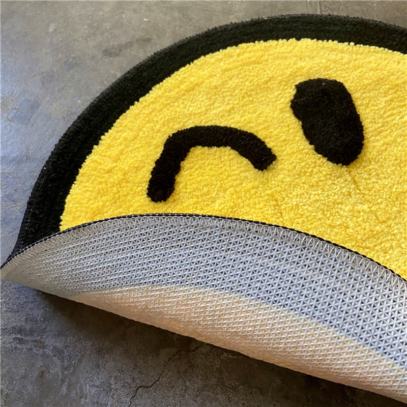 爱家 黄色笑脸地垫 门垫 吸水卫生间防滑地毯儿童房装饰脚垫 包邮