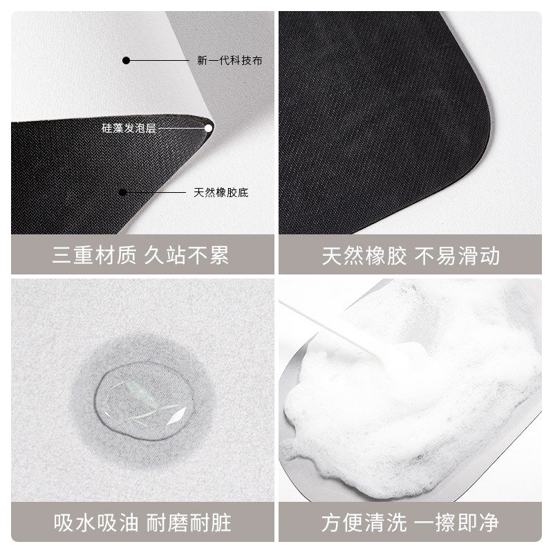 L形厨房专用地垫硅藻泥整块吸水垫吸油防滑可擦免洗地毯防油耐脏,居家布艺,厨房地垫,淘宝优惠券,粉丝福利购,淘宝优惠卷