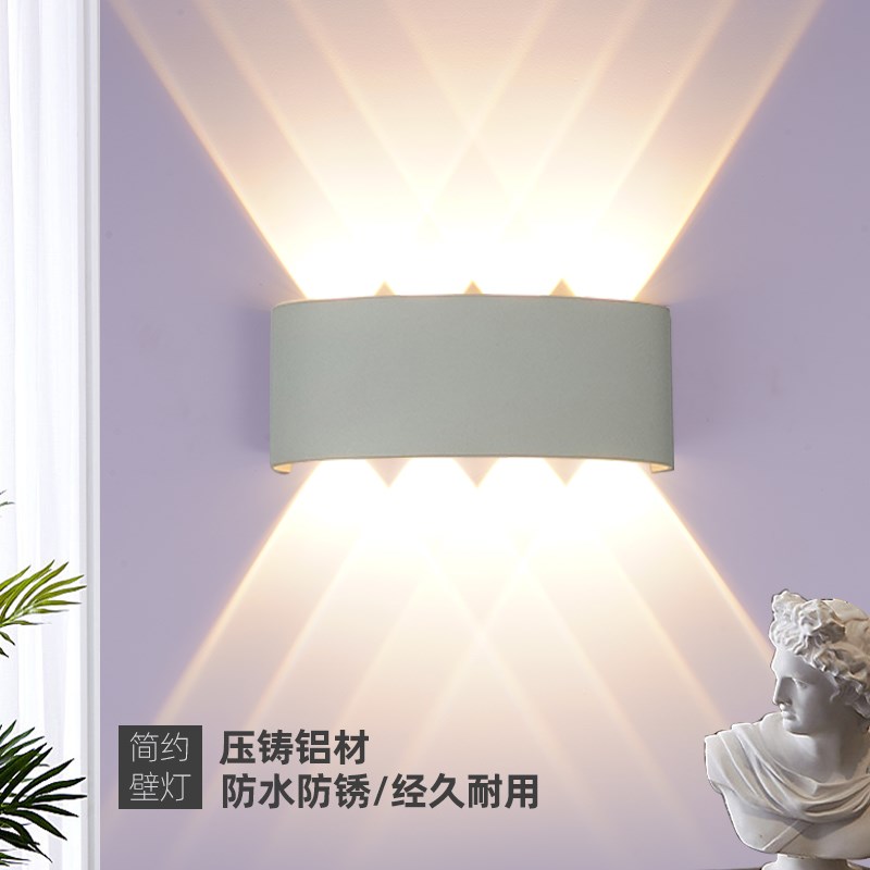 led户外防水外墙双头壁灯室外别墅餐厅庭院阳台上下洗墙射灯墙壁