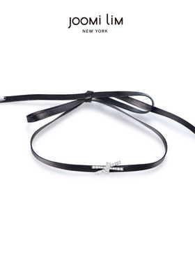 JOOMiLiM茱蜜商场同款白色小蝴蝶结丝绒带项链女百搭精致锁骨时尚