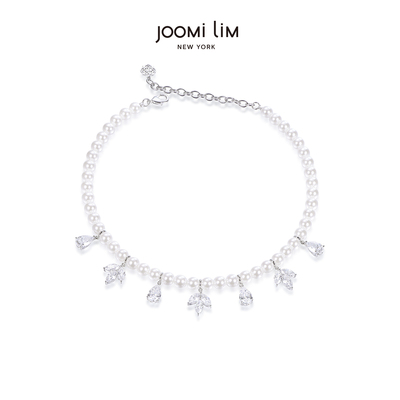 JOOMiLiM茱蜜商场同款花萼仿珍珠项链叶子轻奢送礼锁骨链周深同款