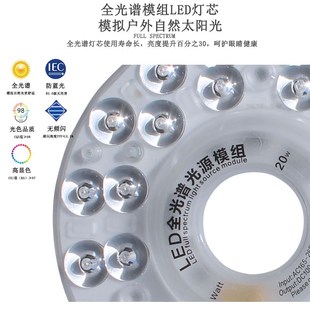 新一代led灯盘全光谱led灯珠风扇吸顶灯替换灯芯光源模组维修灯珠