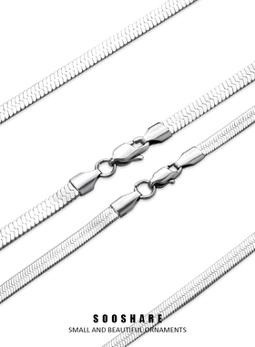 316钛钢禁欲刀片颈链蛇骨链女银色小众不掉色嘻哈锁骨链项链男潮