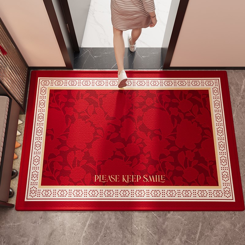 红色新年入户门地垫玄关垫大门口进门脚垫免洗可擦防滑耐脏门地毯