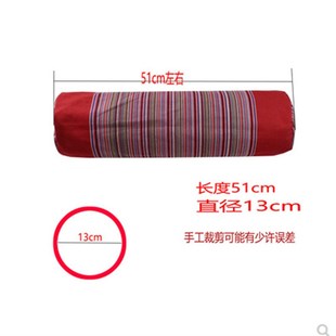 纯棉老粗布大号圆柱枕头颈椎枕外皮枕套荞麦壳腰枕颈椎修复枕皮子