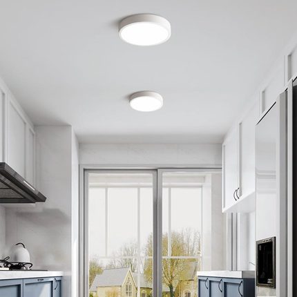 led超薄明装筒灯圆形天花板灯免钻孔极简家用方形吸顶灯阳台走道