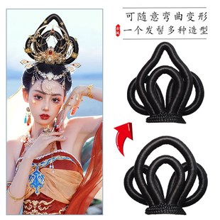 汉服假发敦煌飞天发髻头饰一体套装古典舞蹈演出发饰古风发包配饰